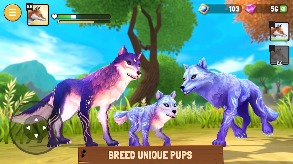 Animal Kingdoms: Wolf Sim MMO screenshot: A loose group of wolves crossing the open rise together